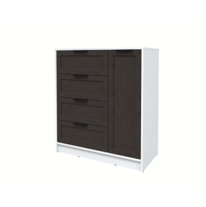 Тумба Тренд КТ-Т90 (Белый платинум ЛДСП/ Дуб английский ЛМДФ) Ш900 В1020 Г451